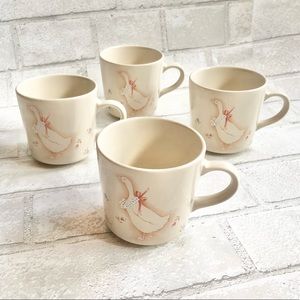 4 Vintage Retired Corning Country Promenade Goose Coffee Mugs